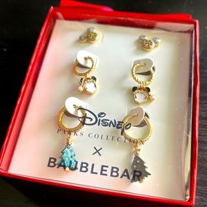 Disney x Baublebar Holiday Earrings Mickey Mouse Christmas Tree, Set of 3 Pairs